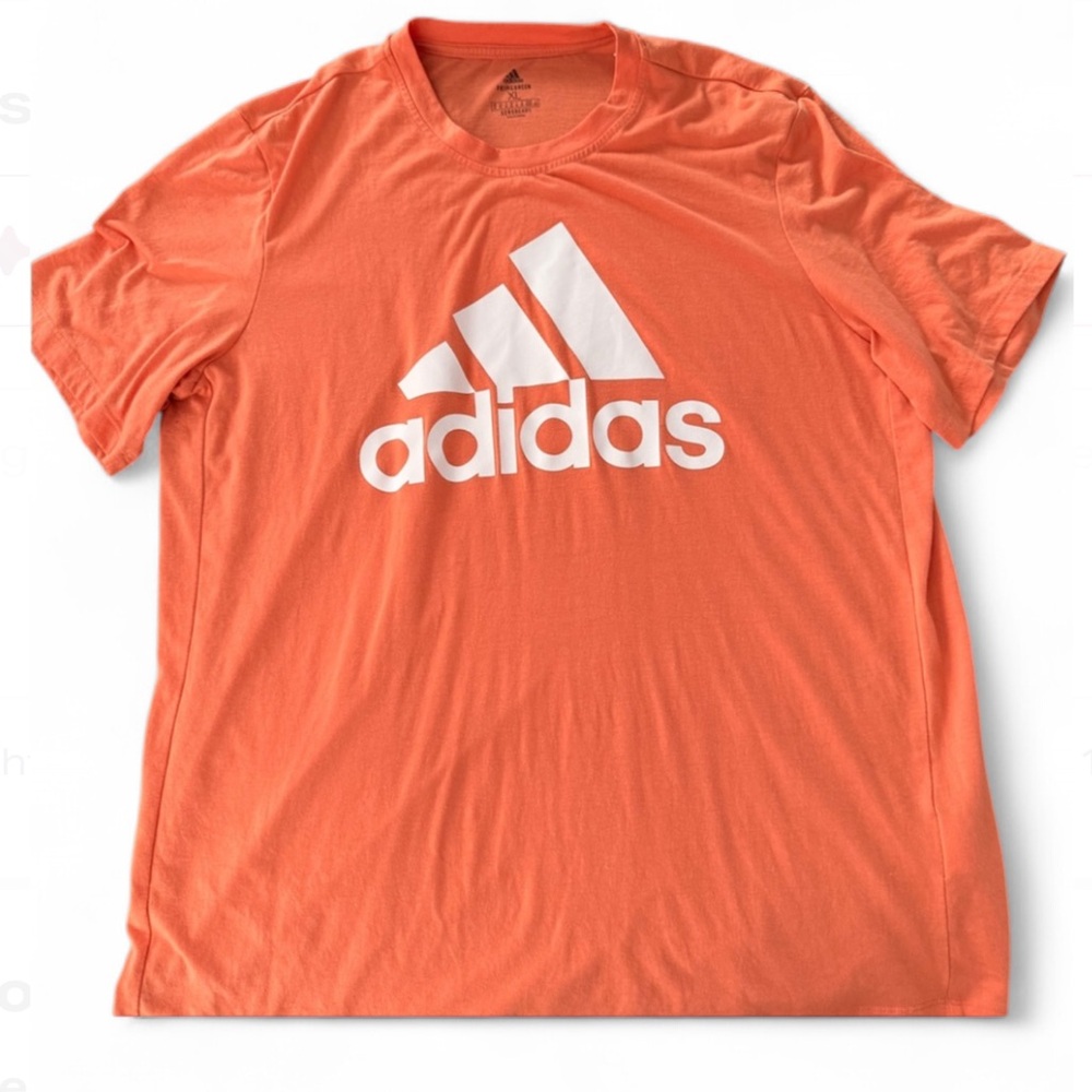 Adidas Men's Orange Bold Logo Tee